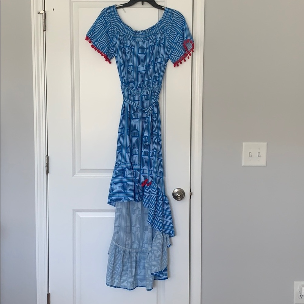 OTS high low Pom Pom dress